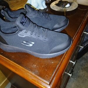 Skechers Men's Slip-Resist Black Athletic Sneakers